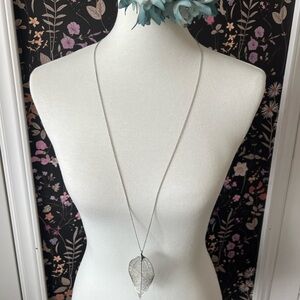 Silver Leaf Pendant Necklace